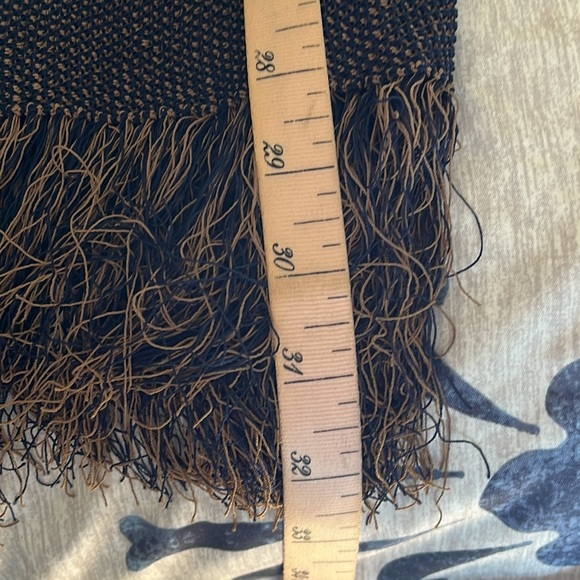 Jcrew A-line midi sweater skirt, light pecan/ navy, fringe wrap sizeL, nwt - Picture 10 of 10